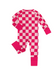 Checkered Bamboo Romper, Rose