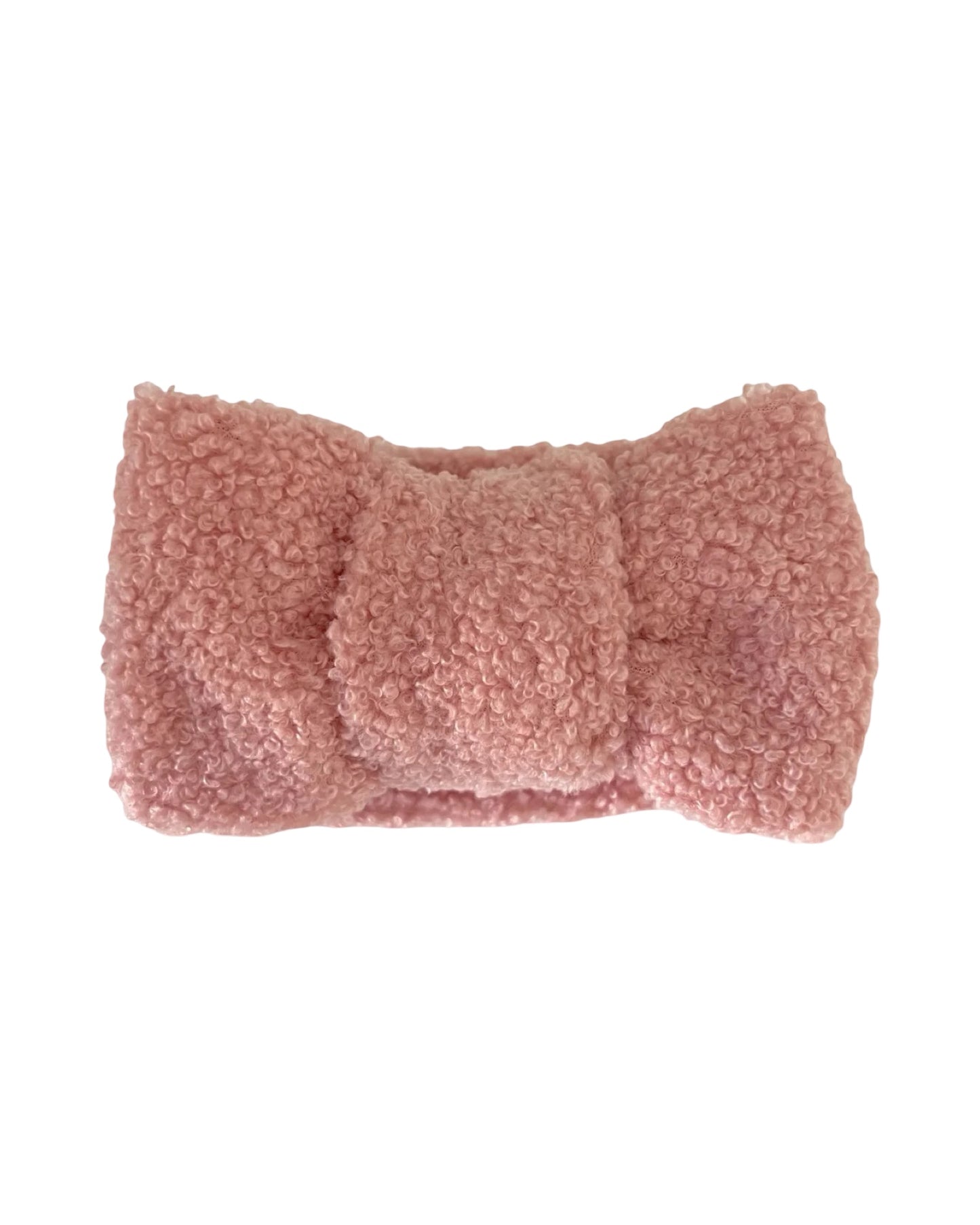 Oversized Teddy Bow Headband, Blush